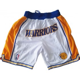 NBA Golden State Warriors Pantalones de Bolsillo para Hombre Blanco Swingman